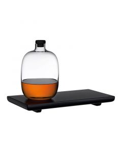 Malt Whiskey Bottle with Wooden Tray