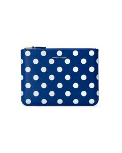 Comme des Garcons Polka Dots Leather Line Pouch - Navy Polka