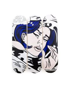 Roy Lichtenstein Drowning Girl Skateboard Triptych