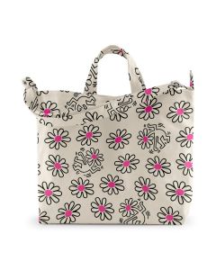 Keith Haring Baggu Flower Recycled Cotton Horizontal Zip Duck Bag