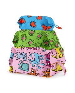 Keith Haring Baggu Recycled Nylon 3D Zip Pouches - Set of 3